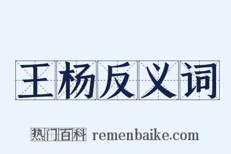 王杨反义词是什么意思的图片
